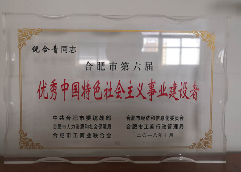 安徽信遠科技倪合青董事長榮獲合肥市“優秀中國特色社會主義事業建設者”稱號
